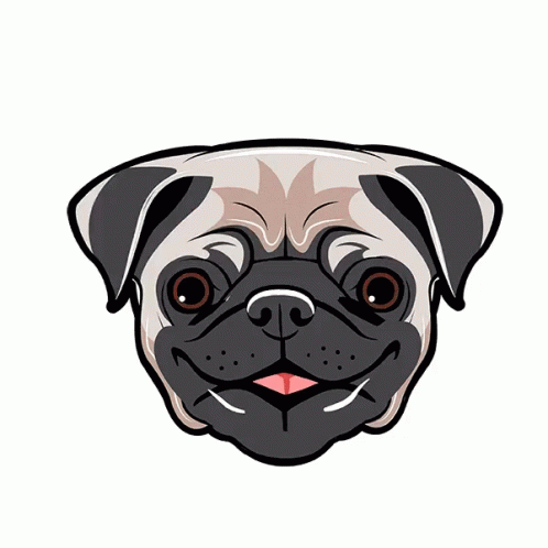 a drawing of a dog's face, on a white background