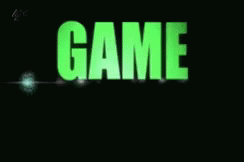 the game title in green and black, with stars around it