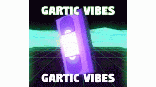 an old style game advertit showing the text garlic vibes