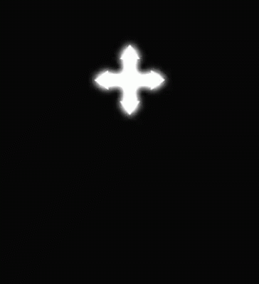 the white cross is shown on a black background