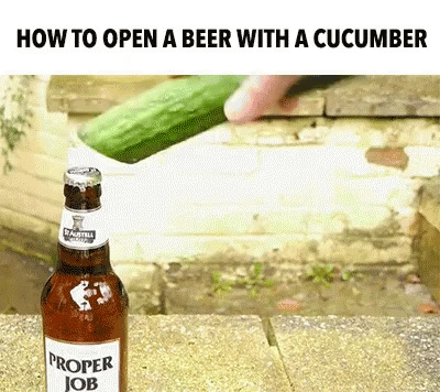 someone has cut the cucumber in half