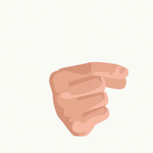 a cartoon style illustration of a hand pointing