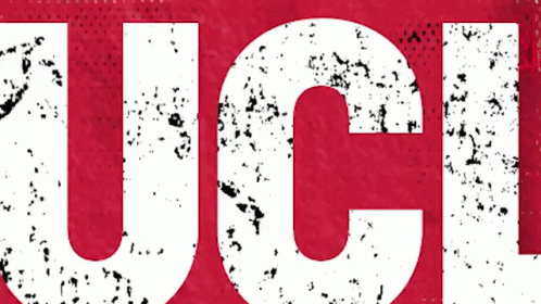 the letter ucc is shown in a grungy purple