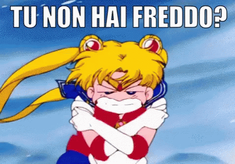 a cartoon character is crying with the caption of tu noi hai freddo?