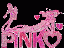 a pink lizard with many hearts around it