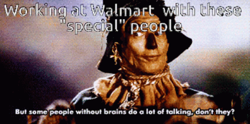 a person wearing a costume that reads working at walmart with these special people but some people think the in of walking?