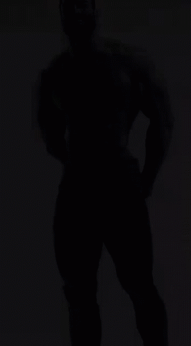 the silhouette of a person posing for a po in black