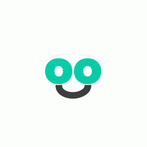 the logo for an app is made with green letters and eyes