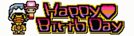 a happy birthday design with a pixely cat