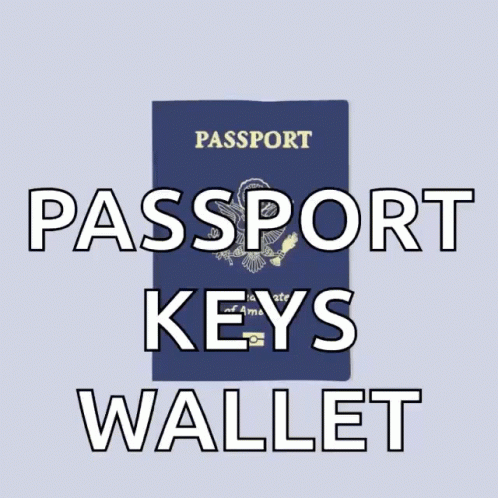 a passport with the words passport keys wallet