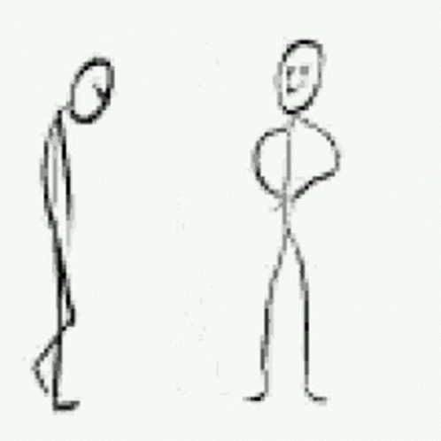 cartoon male figure drawn in line to create a character