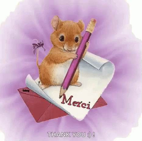an image of a mouse holding a pencil and note