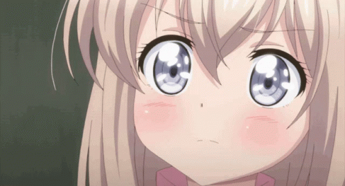 anime image looking sad with large eyes