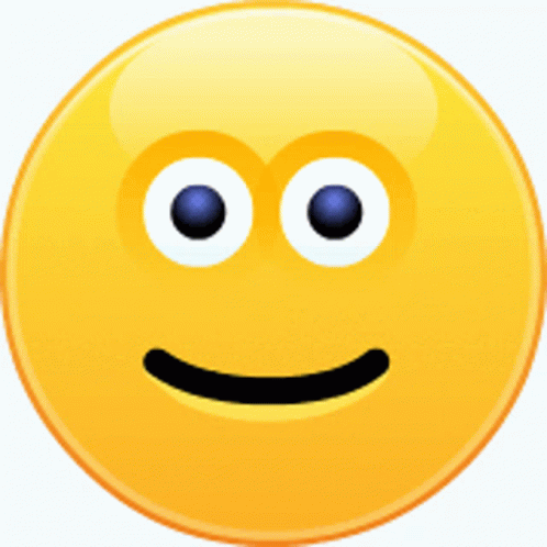 the image shows an emotictive blue circle with two eyes