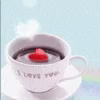 this is an upside down picture of an i love you cup
