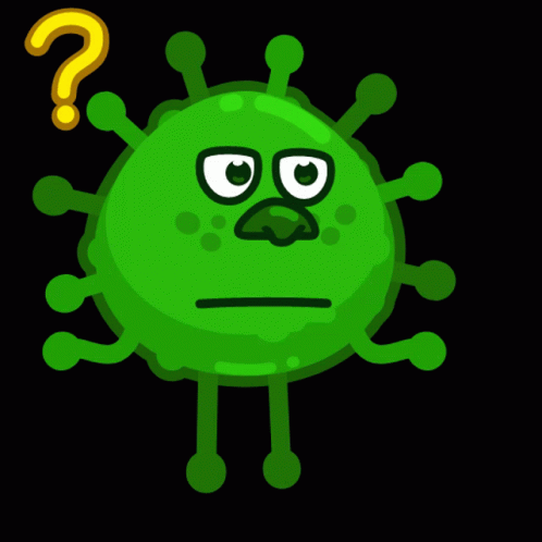 an illustration of an angry green corona