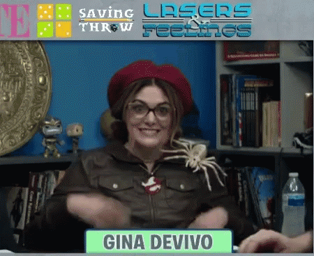 a television screen with the tv character gina devivo