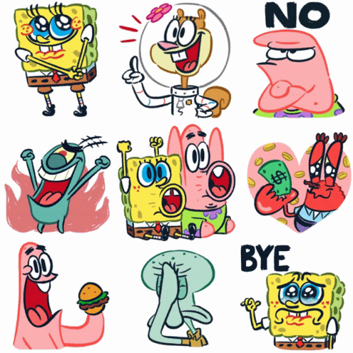 cartoon character types with a no eye sign
