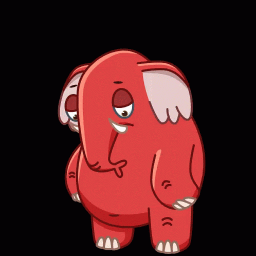 a cartoon of an elephant with one eye open
