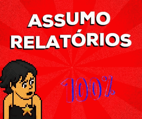 a pixel picture with a person in the background and a banner that says assumo relatros