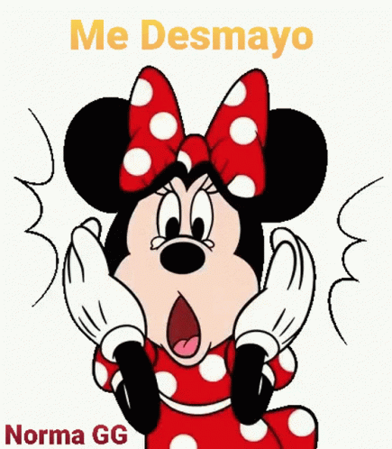 the blue and white minnie mouse has the words me desmayo