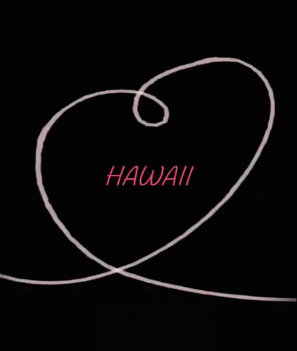 a close up of a heart with the word hawaii on it