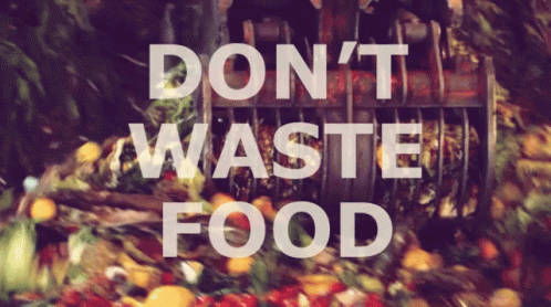 words on a screen that say don't waste food