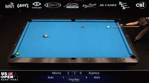 an animation video of a man about to play pool