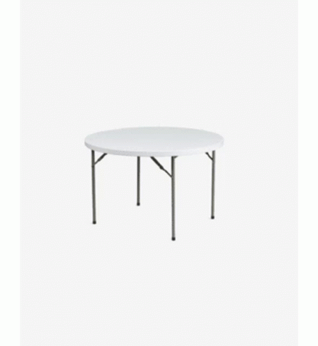 a round table sitting on top of a white floor