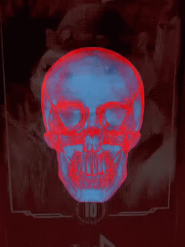 a digital image of a skull in front of a screen