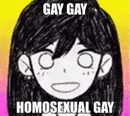 the emo  is wearing a shirt that says gay gay homosexual gay and i'm