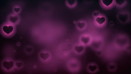 an abstract po of hearts on a purple background