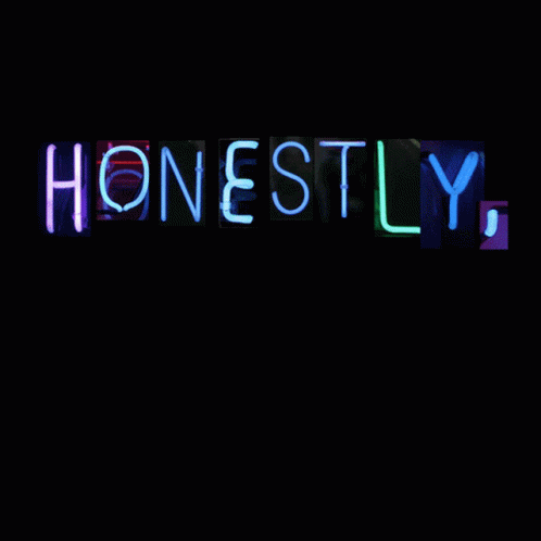 the word honesty written in colored lights