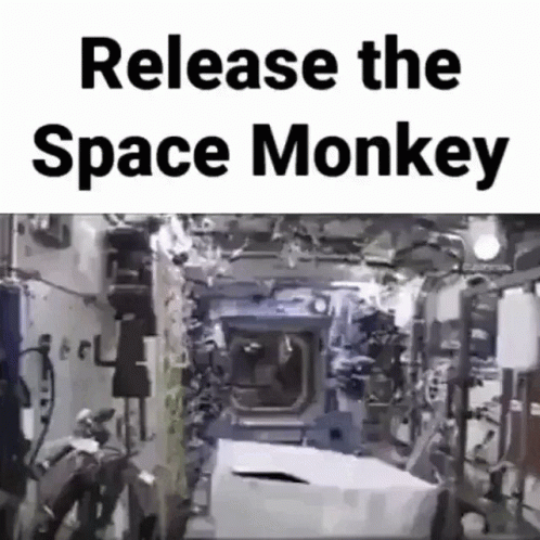 a man inside a space station is looking at the floor
