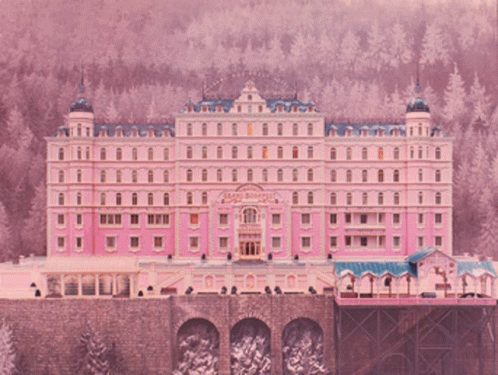 a painting shows an image of a large building