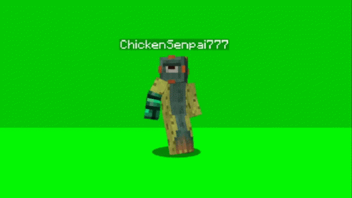 a minecraft boy holding a chicken knife
