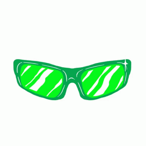 green goggles, with ze print on them