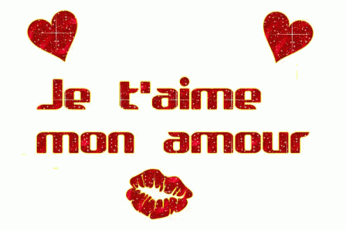 a white and blue image of two hearts with the words'le aime du nom'written below