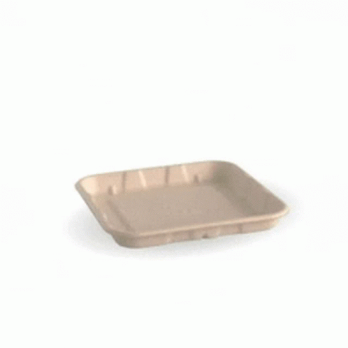 small square plastic tray on white background