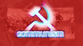 a blue computer screen with the logo for the communist communist party
