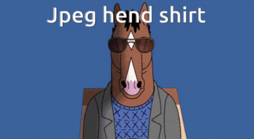 a cartoon horse in sunglasses on a brown background