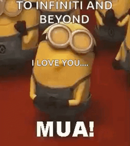 a despicable minionsette with i love you written on the back
