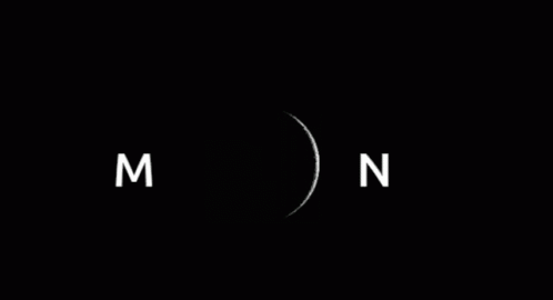 the moon is on the dark background with the letters'n'and n '