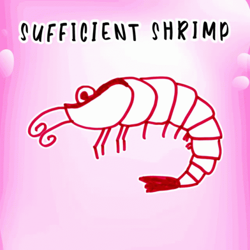 an arm in the air with text saying efficient shrimp
