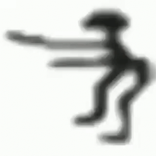 a black and white po of a stick figure holding a hammer