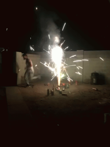 a firework that is being filmed by someone