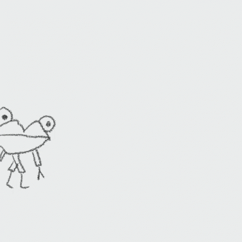 a hand drawn drawing of a frog