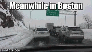 traffic on the highway during a winter storm