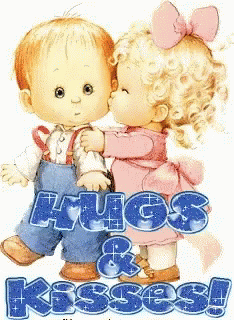 the little blue angel hugs a baby doll