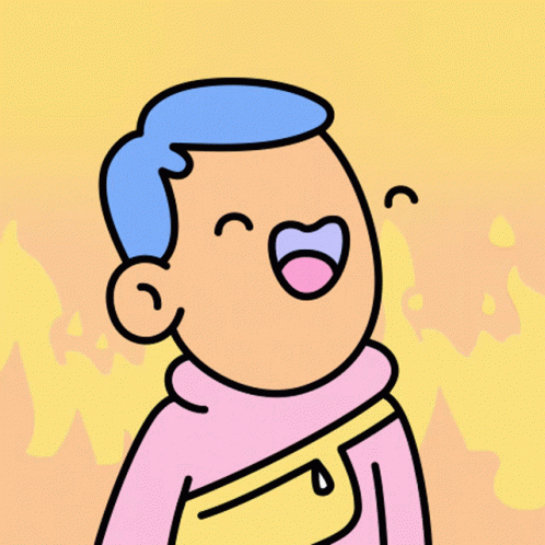 a cartoon character with a blue skin is standing in front of the camera
